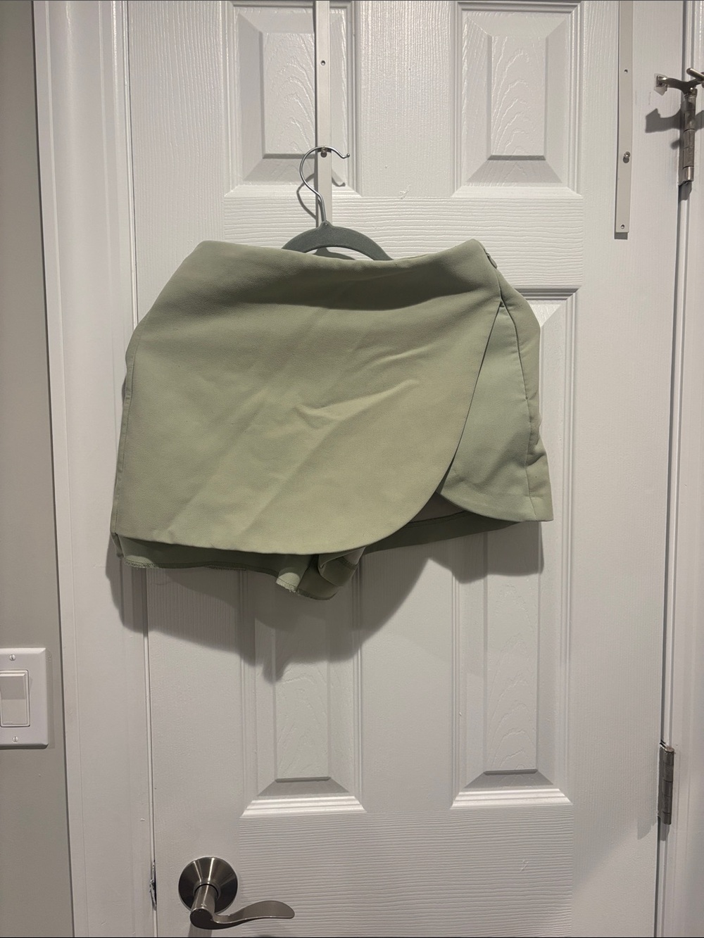 Zara Light Sage Green Wrap Skort Shorts